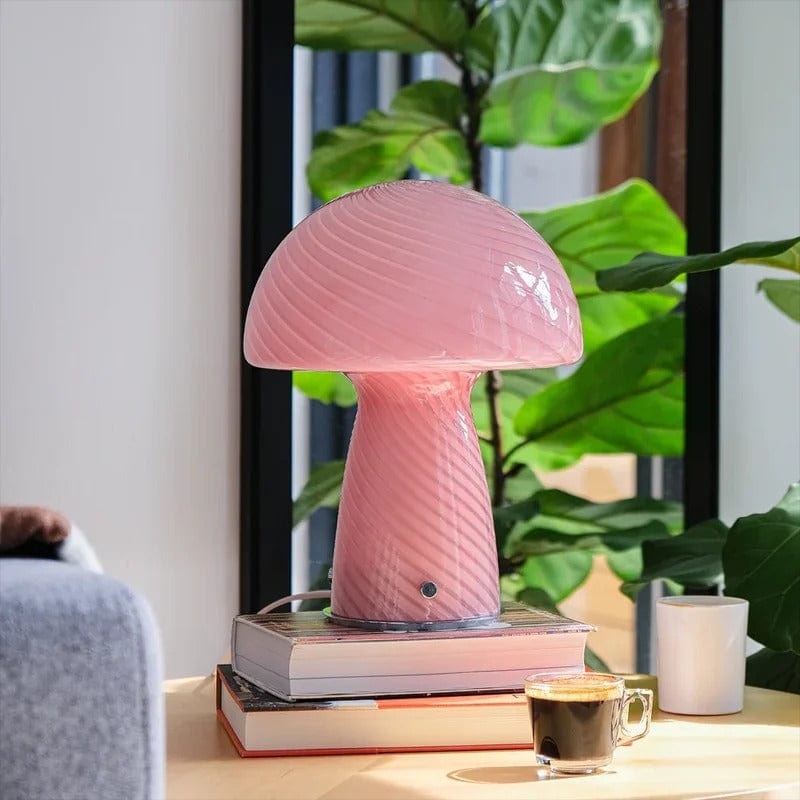 Lampe Champignon Verre Rose