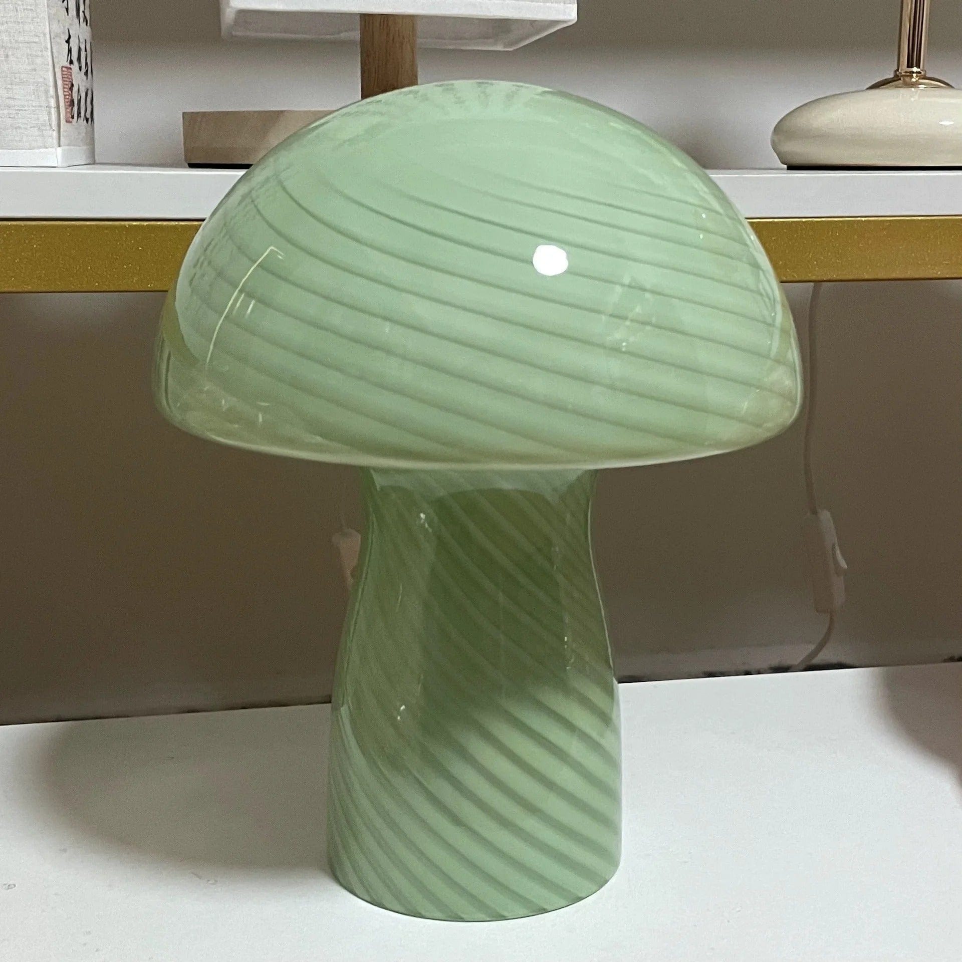 Lampe Champignon Verre Vert