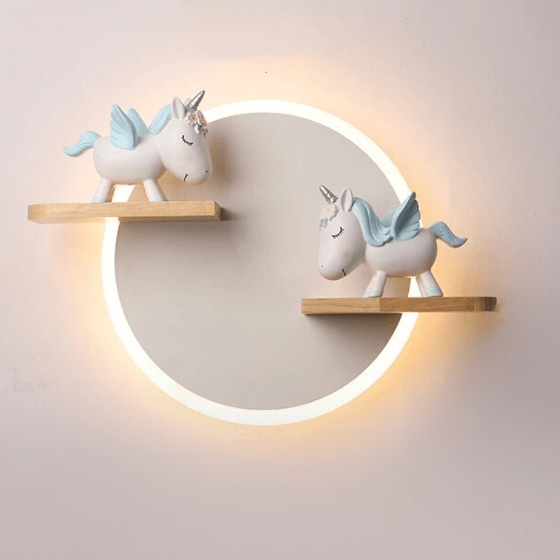 Lampe Mural Licorne de Chevet Bleu / Blanc chaud