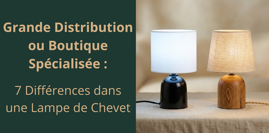 Grande Distribution ou Boutique Spécialisée : 7 Différences dans une Lampe de Chevet