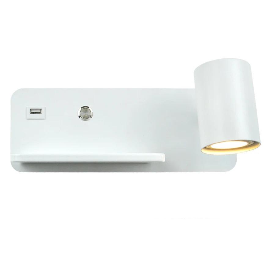 Applique Liseuse Murale Avec Chargeur Blanc / Droite / Blanc chaud