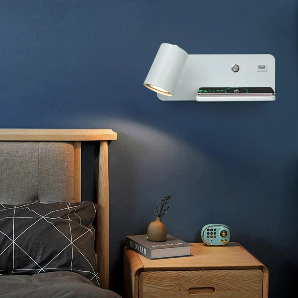 Applique Liseuse Murale Avec Chargeur Blanc / Gauche / Blanc chaud