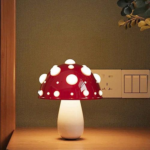 Champignon Lampe Blanc et rouge