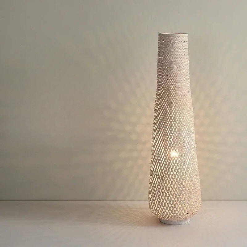 Lampadaire Bambou Blanc / Blanc chaud (2700K)