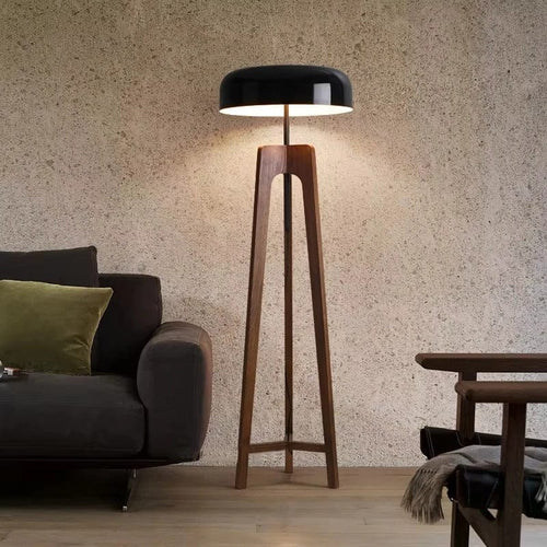 Lampadaire Bois Design Bois foncé / Blanc froid (2700K)