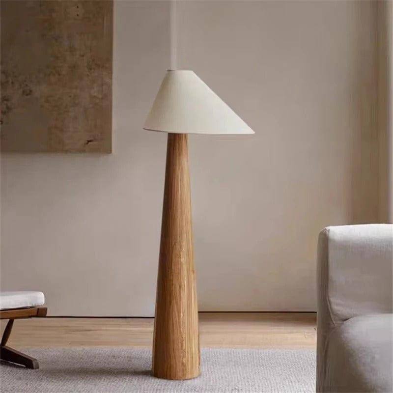 Lampadaire en Bois Blanc froid (6000K)