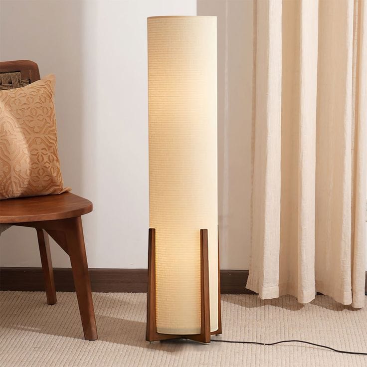 Lampadaire en Tissu Blanc chaud (2700K)