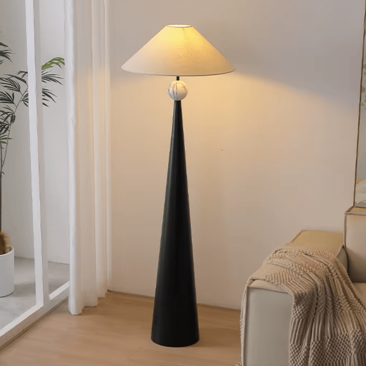 Lampadaire Japonais Bois Noir