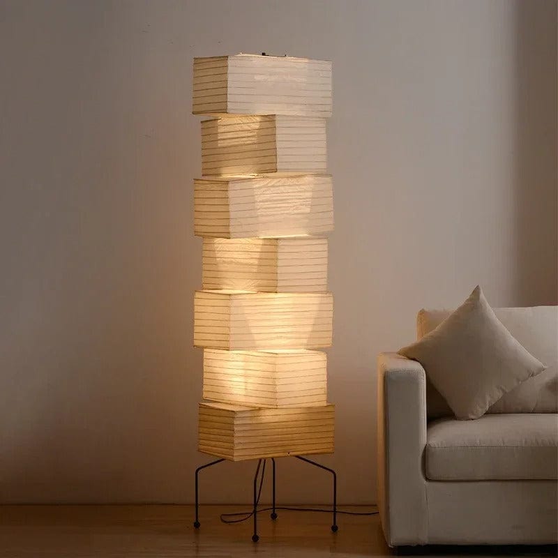 Lampadaire Japonais Papier Strié
