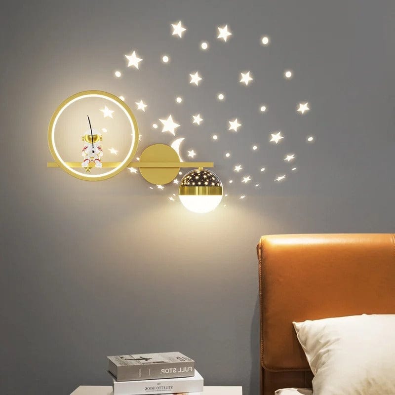 Lampe Astronaute Projecteur Doré / Gauche