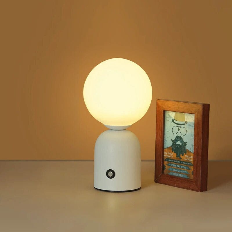 Lampe Boule à Poser Vintage Blanc