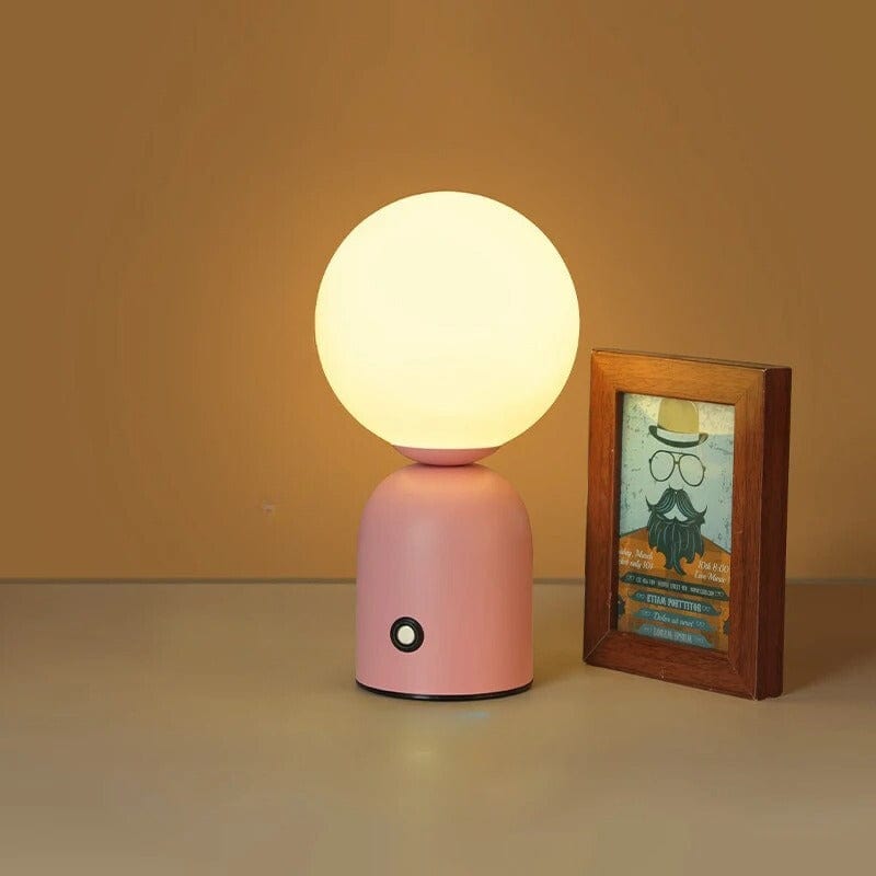 Lampe Boule à Poser Vintage Rose