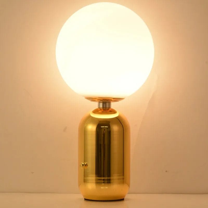 Lampe Boule Style Nordique Doré / 35x15cm / Blanc chaud