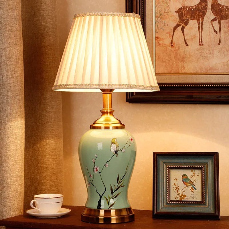 Lampe Céramique Artisanale Abat-jour plissé