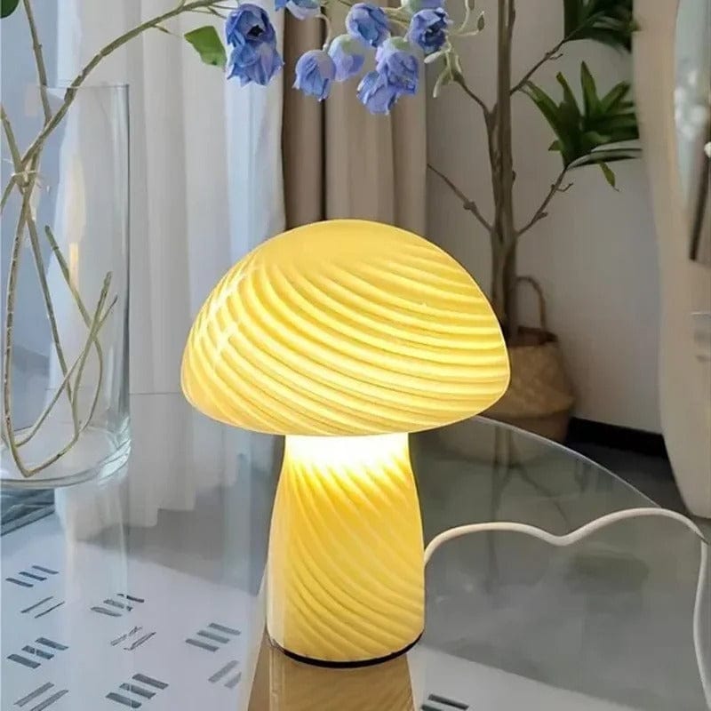 Lampe Champignon Verre Jaune