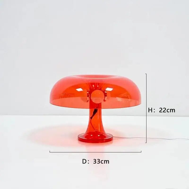 Lampe Champignon Vintage Rouge transparent