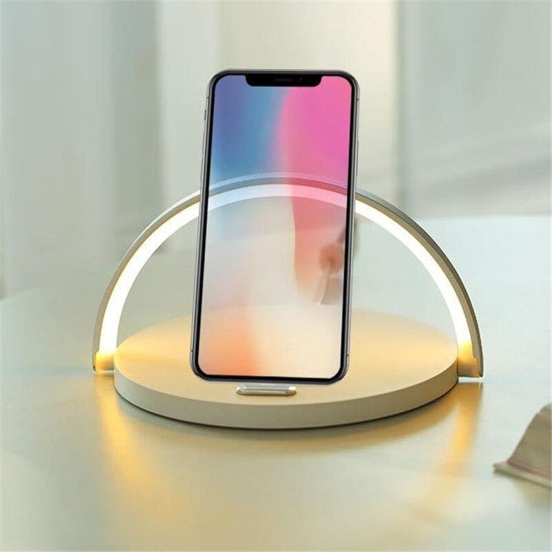 Lampe Chevet Chargeur Induction Blanc