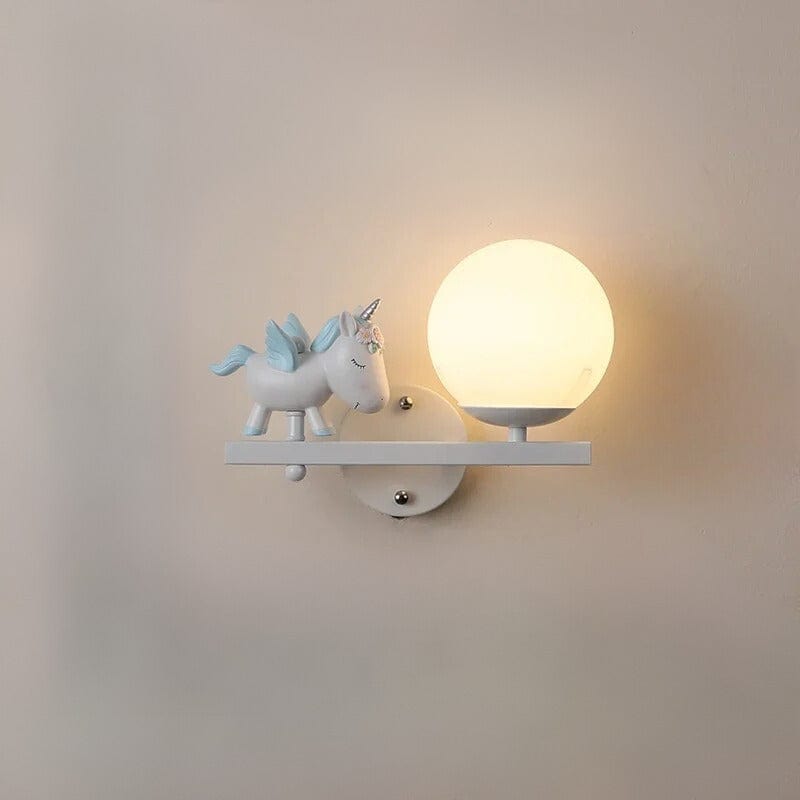 Lampe Chevet Licorne Bleu et blanc / Droite