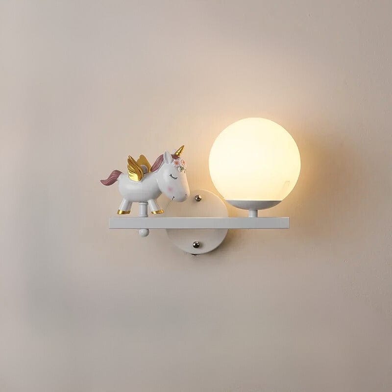 Lampe Chevet Licorne Doré et blanc / Droite