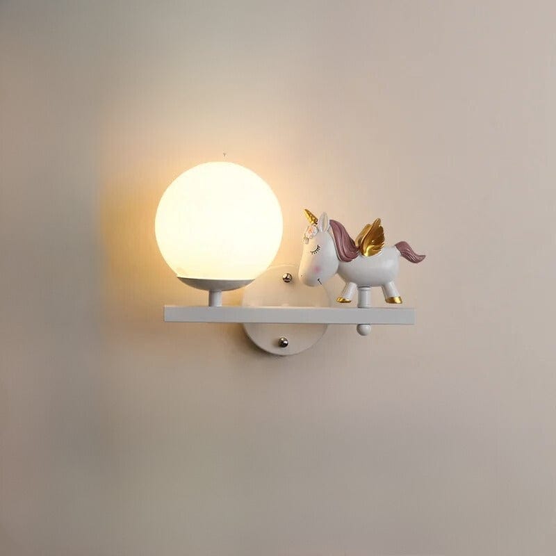 Lampe Chevet Licorne Doré et blanc / Gauche