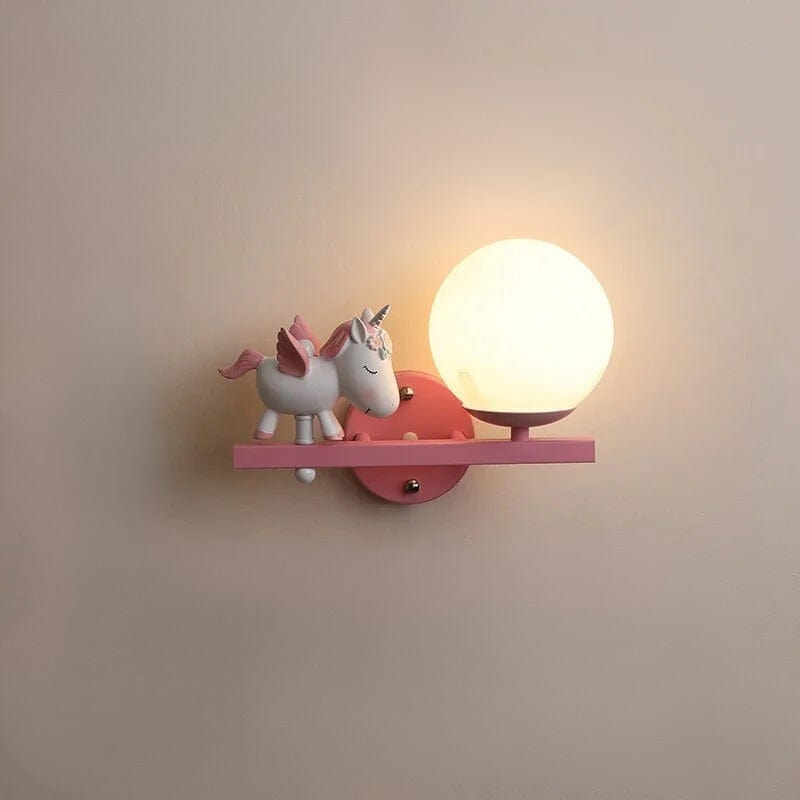 Lampe Chevet Licorne Rose / Droite
