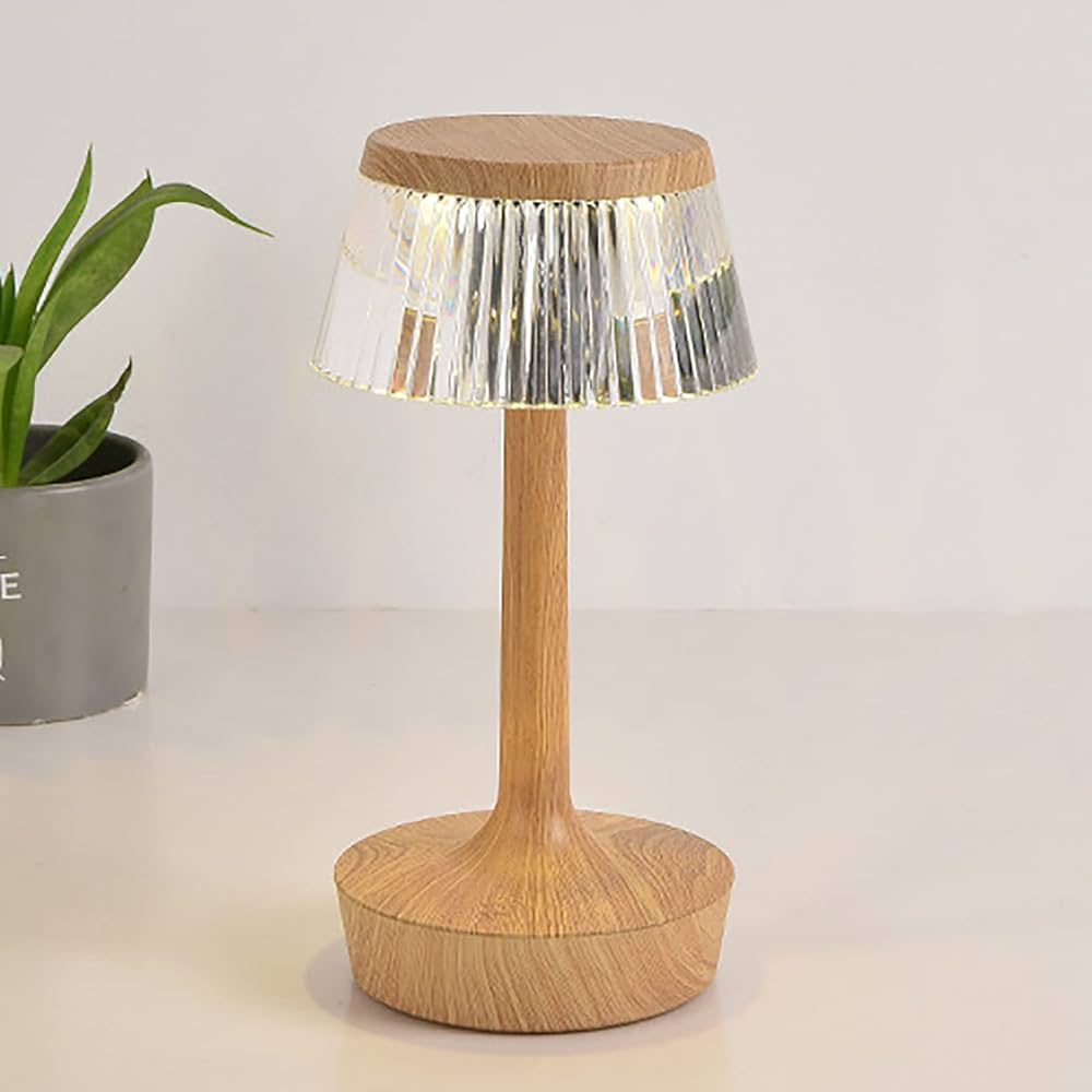 Lampe Cristal Tactile Bois