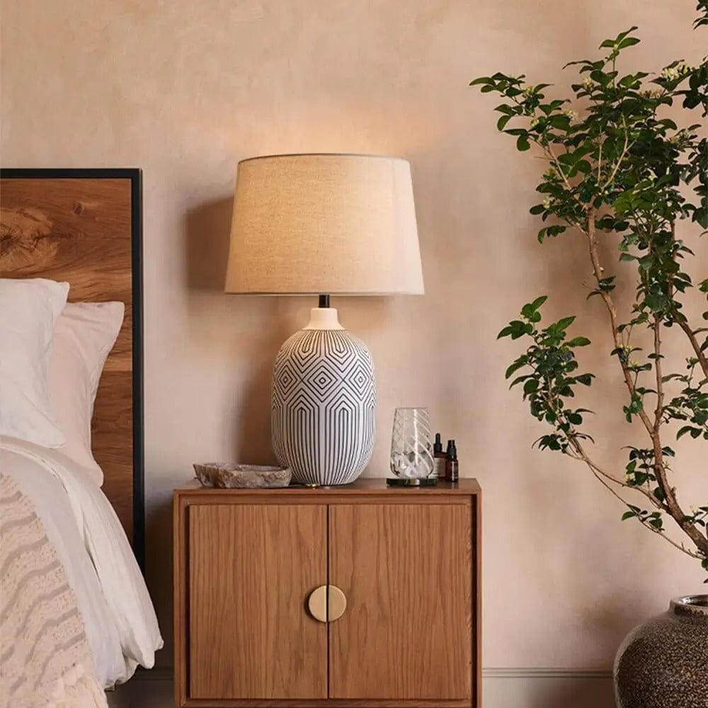 Lampe de Chevet à Motif en Céramique