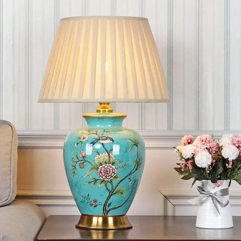 Lampe de Chevet Ancienne Bleu turquoise / 55x33cm