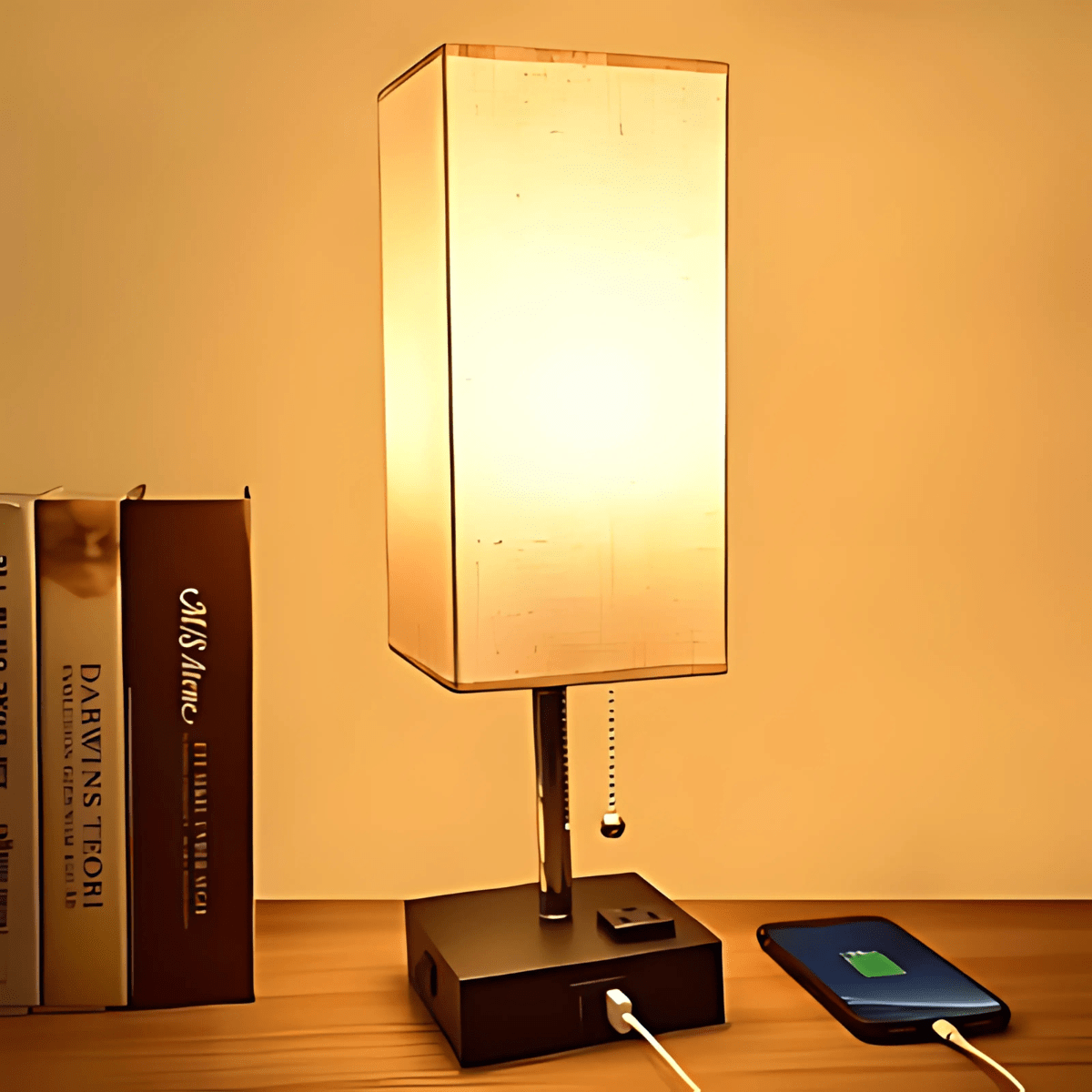 Lampe de Chevet avec Port Usb Beige