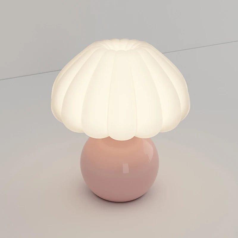 Lampe de Chevet Blanc Dahlia / Rose