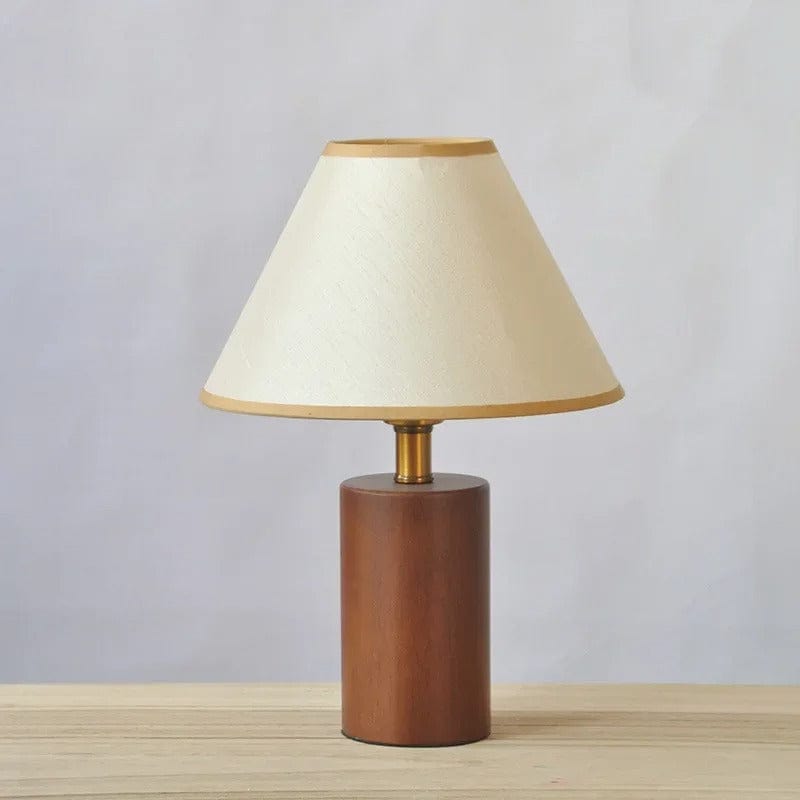 Lampe de Chevet Blanche et Bois Blanc doré