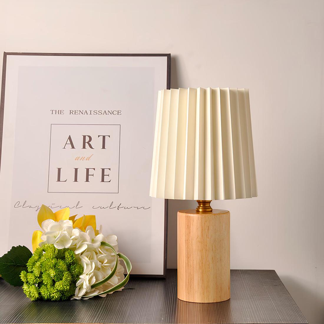 Lampe de Chevet Bois et Blanc Bois clair