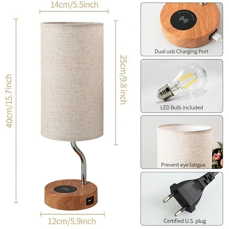 Lampe de Chevet Contemporaine Usb