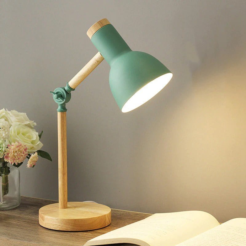 Lampe de Chevet en Bois Céladon