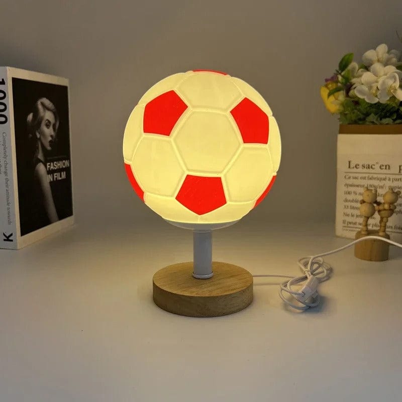 Lampe de Chevet Foot Rouge / Bois