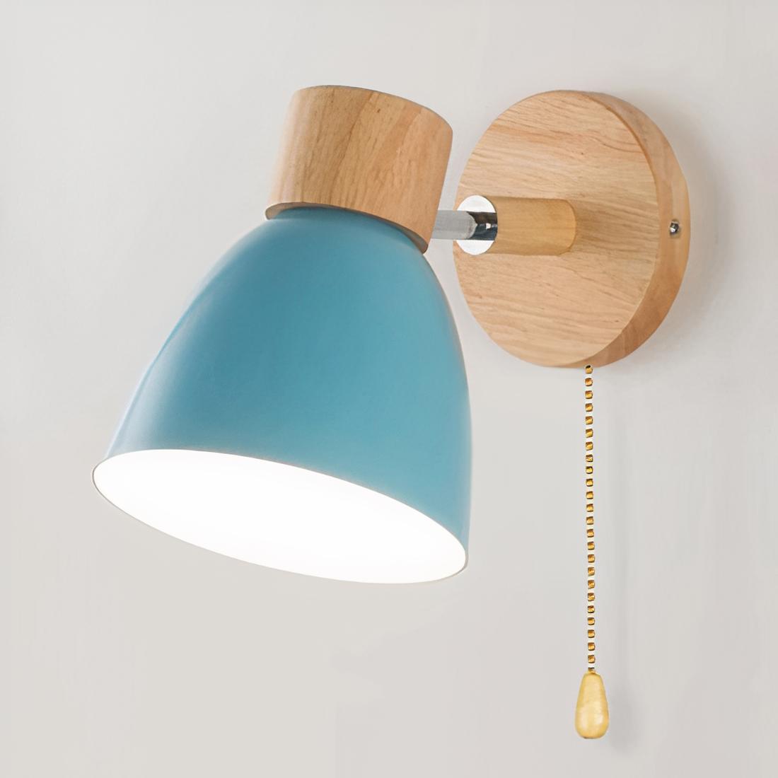 Lampe de Chevet Murale avec Interrupteur Bleu / Lumière chaude