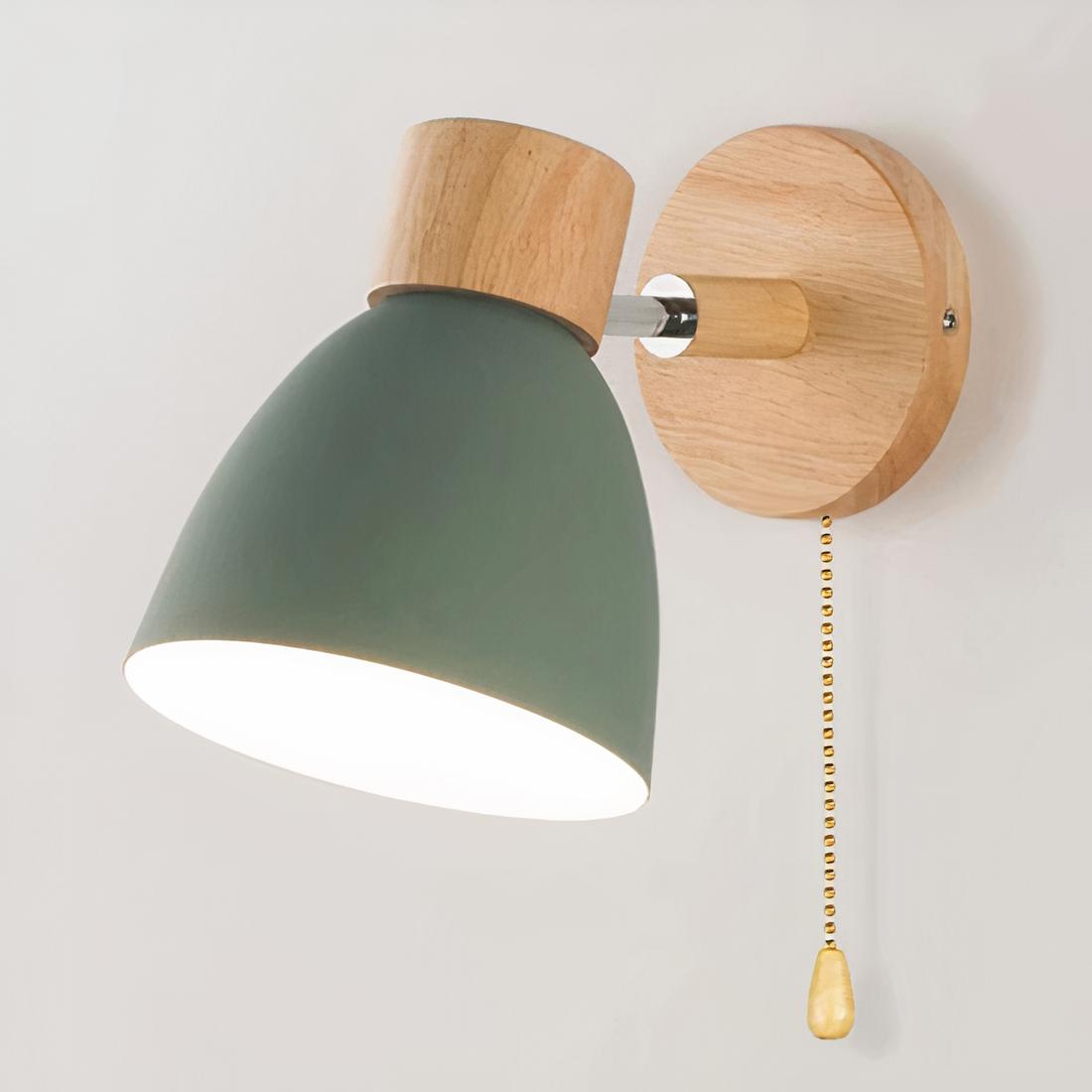 Lampe de Chevet Murale avec Interrupteur Vert / Lumière chaude