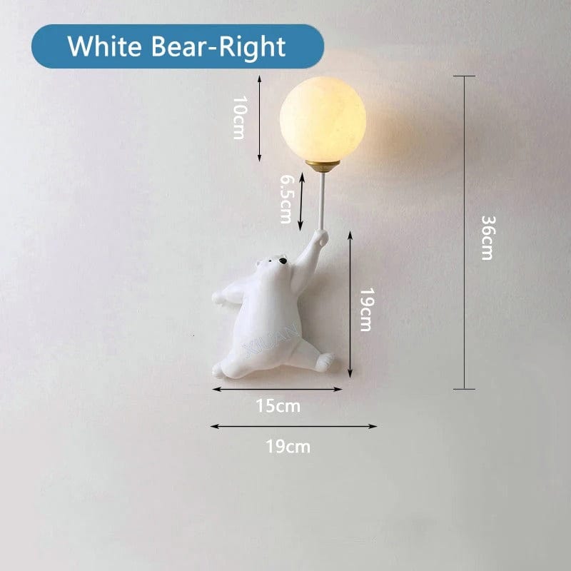 Lampe de Chevet Murale Enfant Blanc - Style 1 / Droite / Blanc chaud