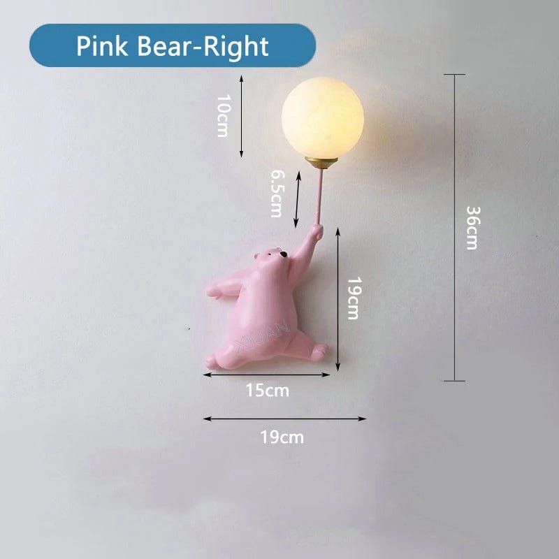 Lampe de Chevet Murale Enfant Rose - Style 1 / Droite / Blanc chaud