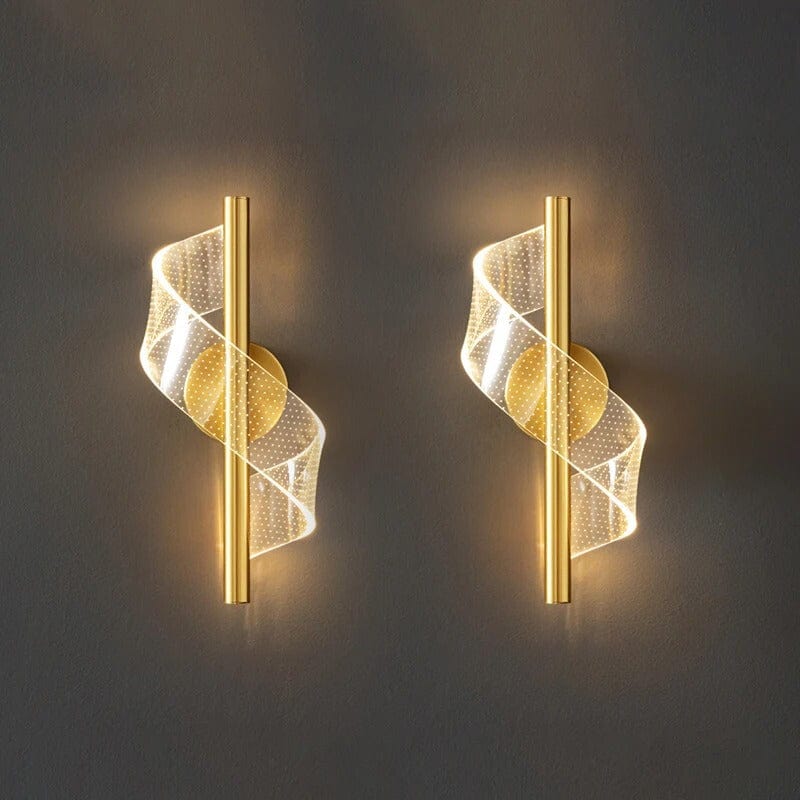 Lampe de Chevet Murale Sans Fil Doré / Lot de 2 pièces / Lumière chaude