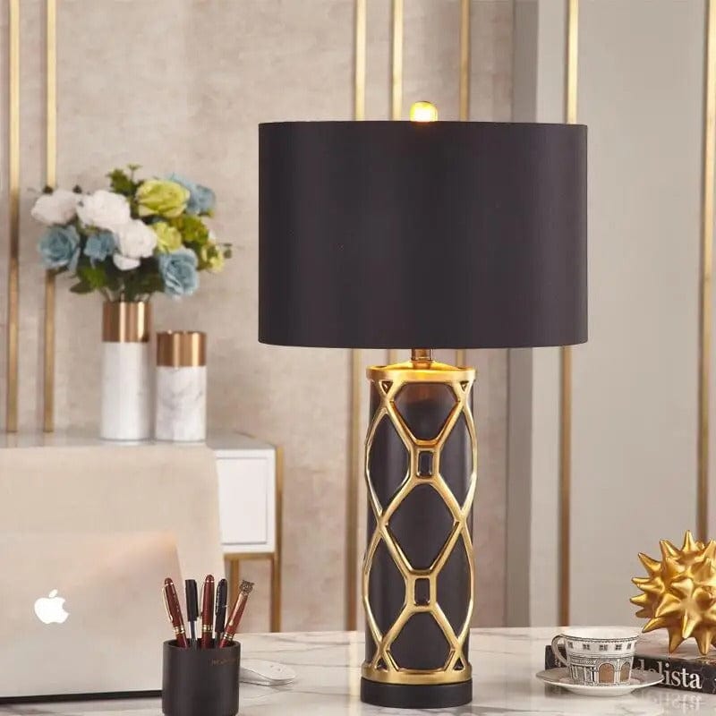 Lampe de Chevet Noir et Or Noir / 58x33cm