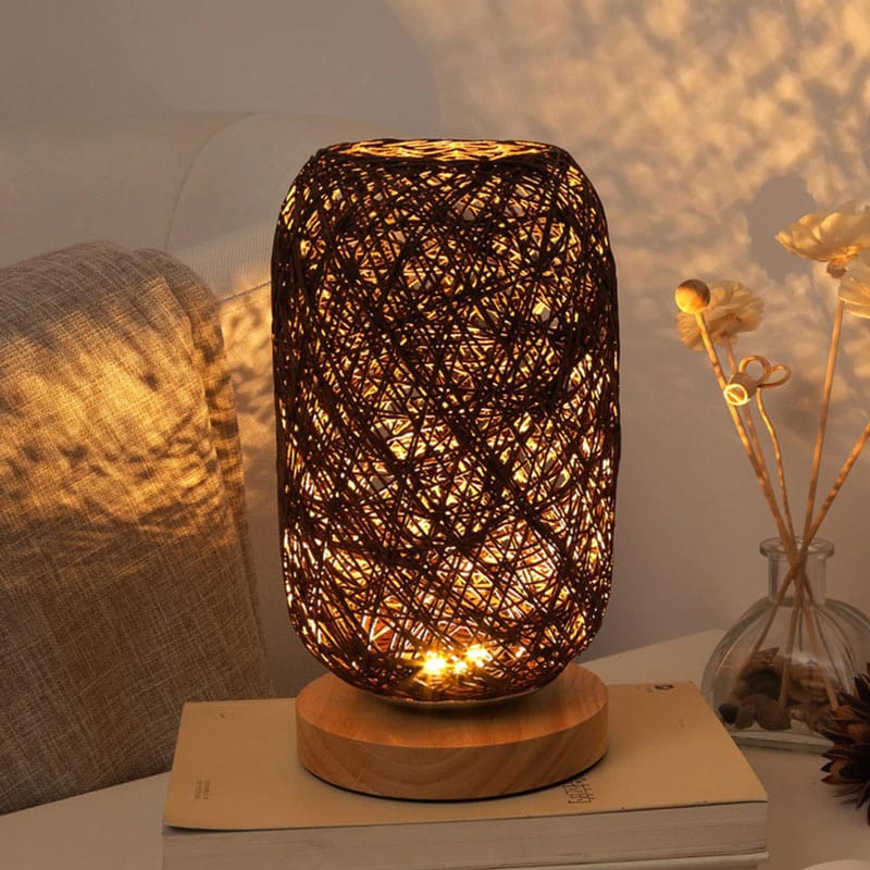 Lampe de Chevet Osier Brun