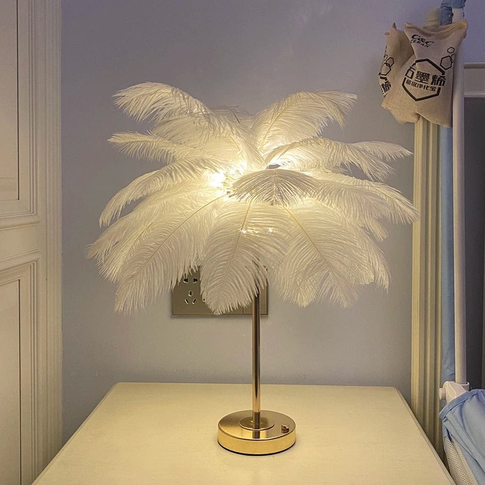 Lampe de Chevet Plume Blanc