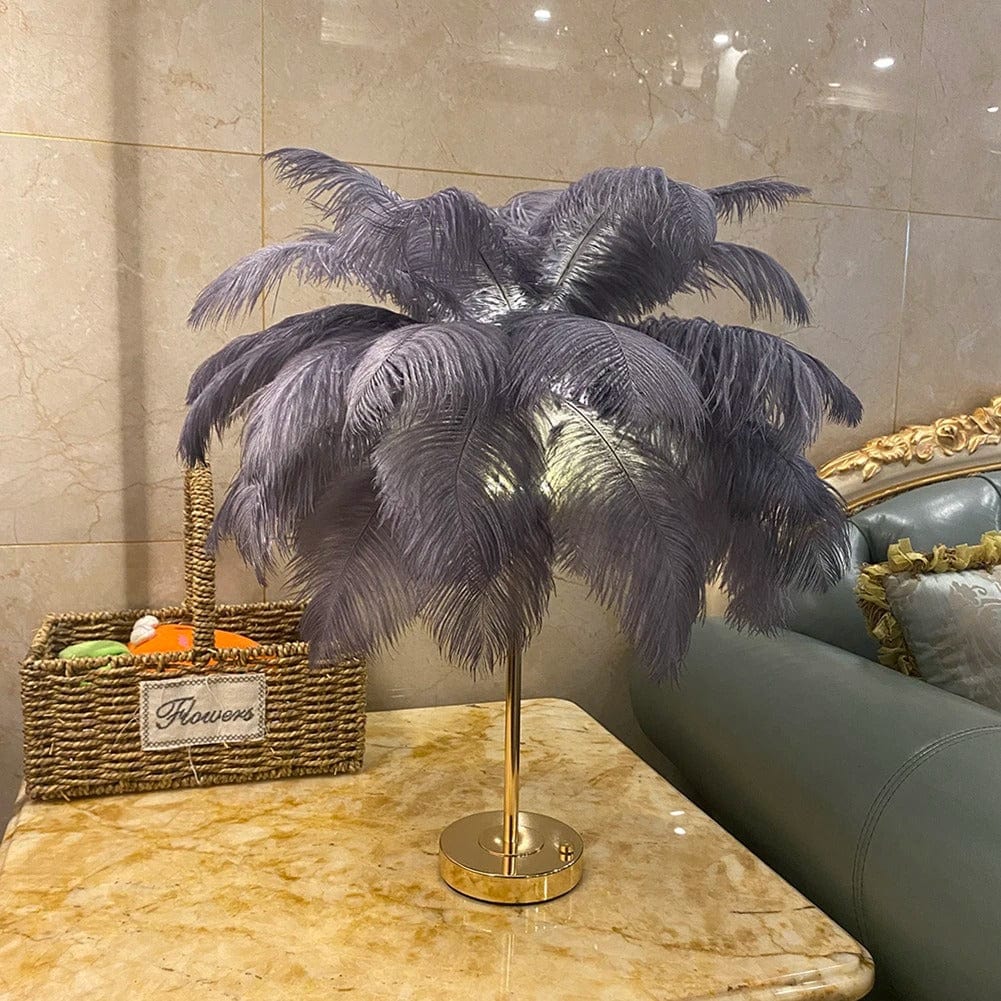 Lampe de Chevet Plume Gris
