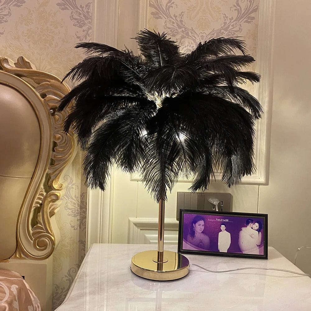 Lampe de Chevet Plume Noir