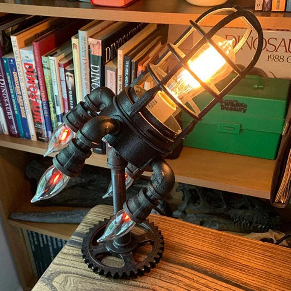 Lampe de chevet steampunk Fusée 