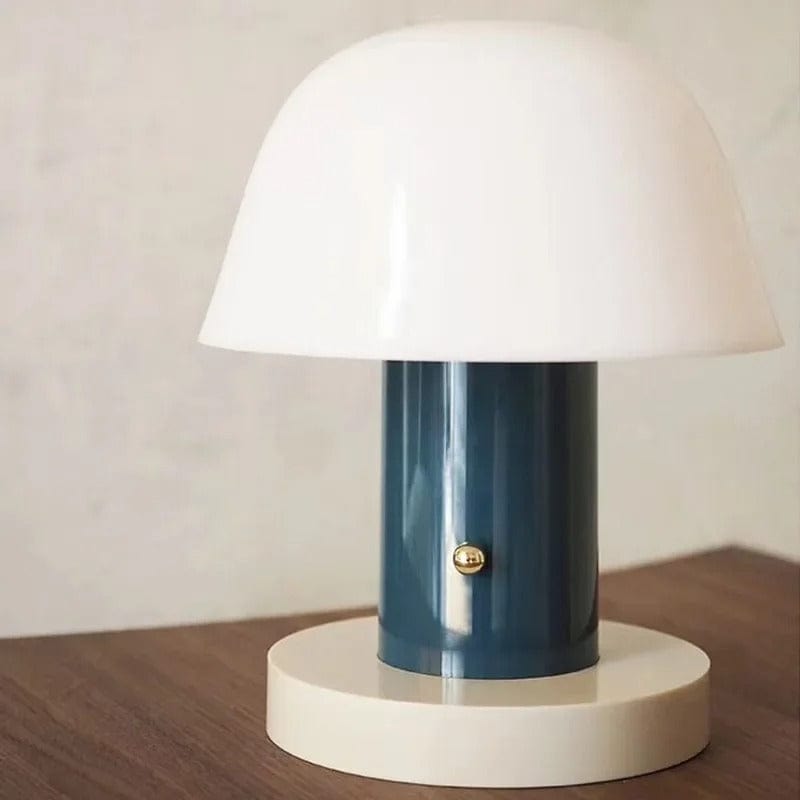 Lampe de Chevet sur Piles Champignon Bleu nuit