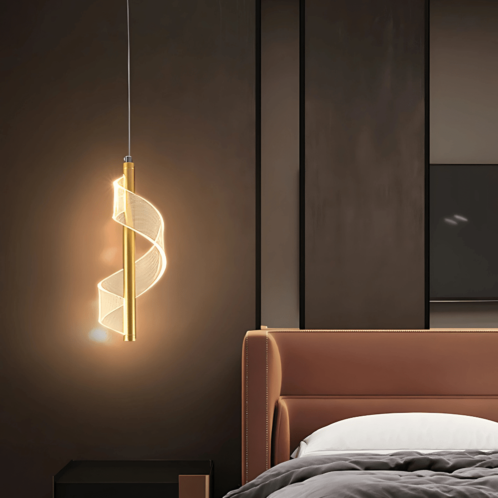 Lampe de Chevet Suspendu Doré / Simple / Lumière chaude