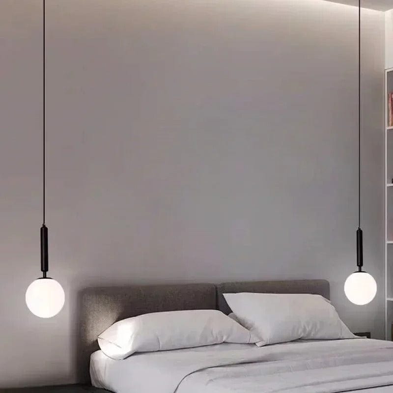 Lampe de Chevet Suspendue Ronde Noir / Lumière blanche / ⌀15cm