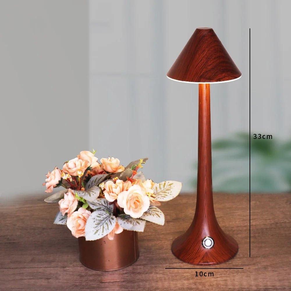Lampe de Chevet Tactile Bois Modèle 2 - Bois foncé